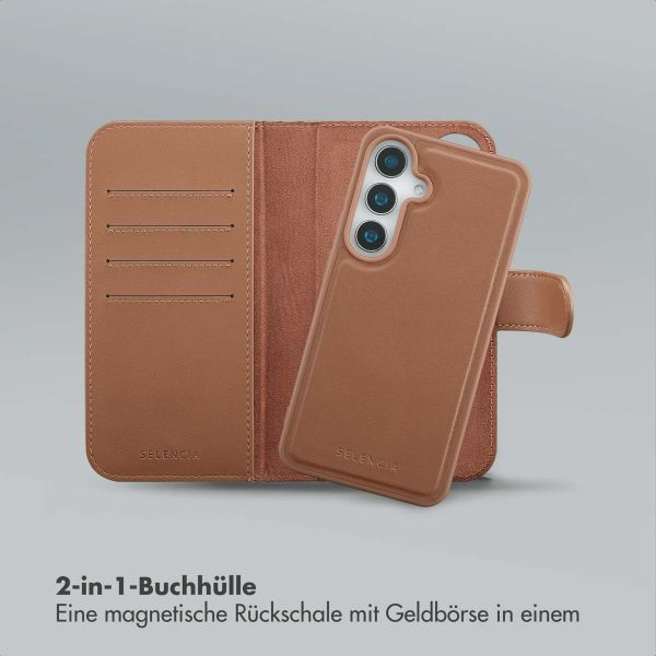 Selencia Olyn Abnehmbare Bookcase mit MagSafe Samsung Galaxy S24 / S25 - Braun