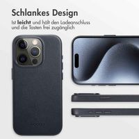 Accezz MagSafe Leather Backcover für das iPhone 15 Pro - Onyx Black