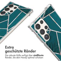 imoshion Design Hülle mit Band Samsung Galaxy S23 Ultra - Petrol Green Graphic