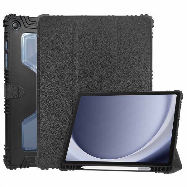 Accezz Rugged Trifold Klapphülle Samsung Galaxy Tab A9 Plus - Schwarz