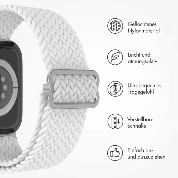 imoshion Gewebtes Nylonarmband für das Apple Watch Series 1 bis 9 / SE (38/40/41 mm) | Series 10 / 11 (42 mm) - Weiß