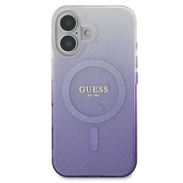 Guess MagSafe IML Glitter Gradient Case für das iPhone 16 - Purple