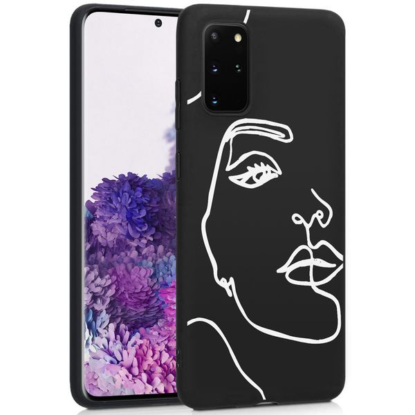 imoshion Design Hülle Galaxy S20 Plus - Abstraktes Gesicht - Weiß