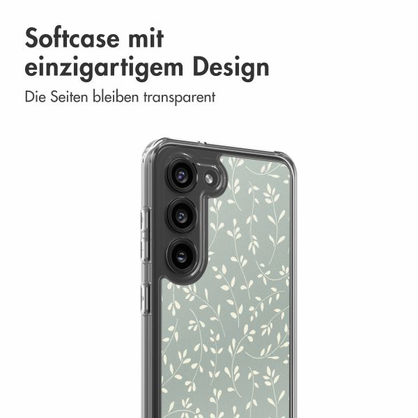 imoshion Design Hülle Samsung Galaxy S23 - Smoke Green Flowers