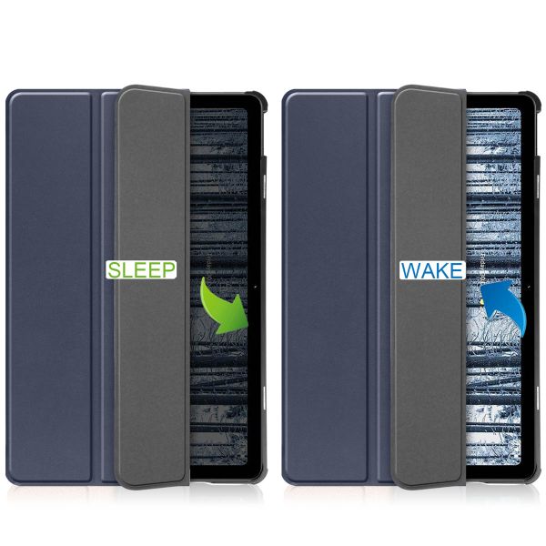 imoshion Trifold Klapphülle Nokia T21 - Dunkelblau