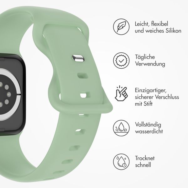 imoshion Silikonband⁺ für die Apple Watch Series 1 bis 10 / SE / Ultra (2) (44/45/46/49 mm) - Pistazie - Größe M/L