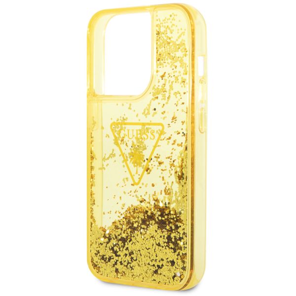 Guess Liquid Glitter Back Cover für das Apple iPhone 14 Pro - Gelb