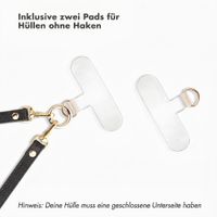 Selencia Crossbody-Telefonband aus echtem Leder - Schwarz