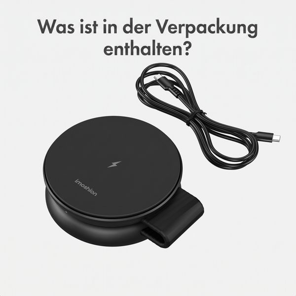 imoshion 2-in-1 kabelloses Reiseladegerät 25 W - Smartphone / Ohrhörer / Samsung Watch - Qi2.2 – Schwarz