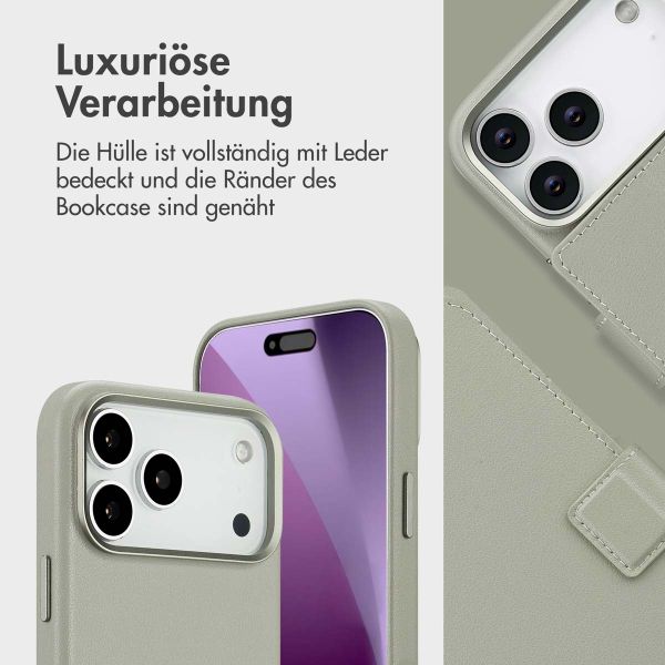 Accezz 2-in-1 Klapphülle aus Leder mit MagSafe Apple iPhone 17 Pro Max - Light Grey
