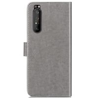 Kleeblumen Klapphülle Grau für das Sony Xperia 1 II