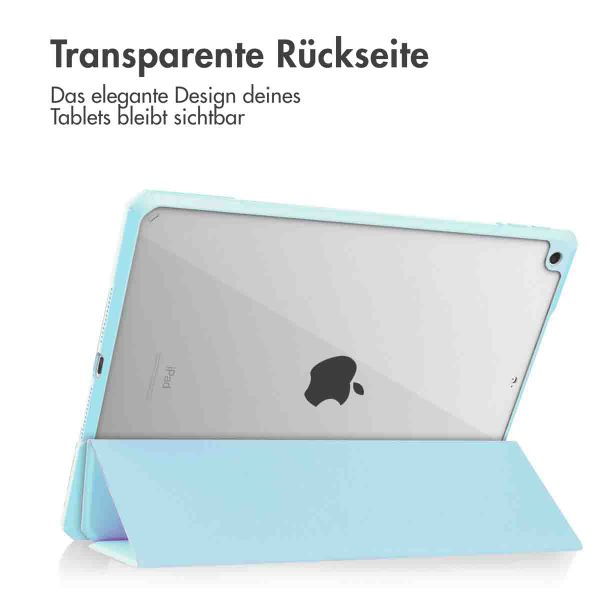 imoshion Trifold Hardcase Klapphülle für das iPad 9 (2021) 10.2 Zoll / iPad 8 (2020) 10.2 Zoll / iPad 7 (2019) 10.2 Zoll - Hellblau