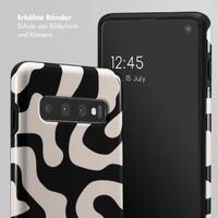 Selencia Vivid Tough Back Cover für das Samsung Galaxy S10 - Art Wave Black