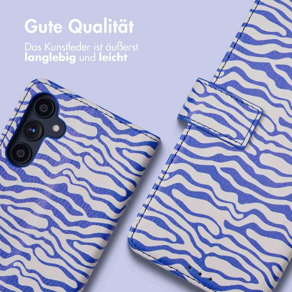 imoshion Design Klapphülle Samsung Galaxy A34 (5G) - White Blue Stripes