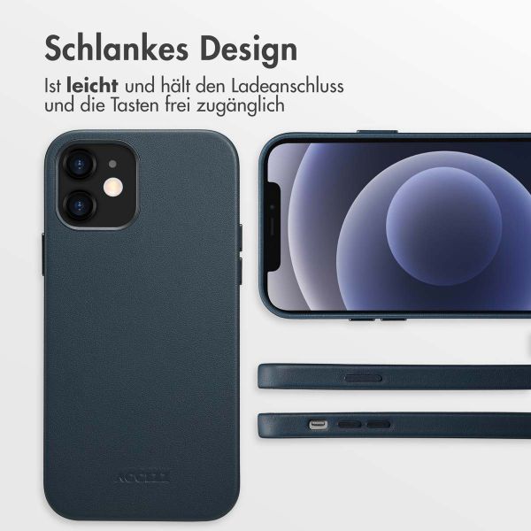 Accezz MagSafe Leather Backcover Apple iPhone 12 (Pro) - Nightfall Blue