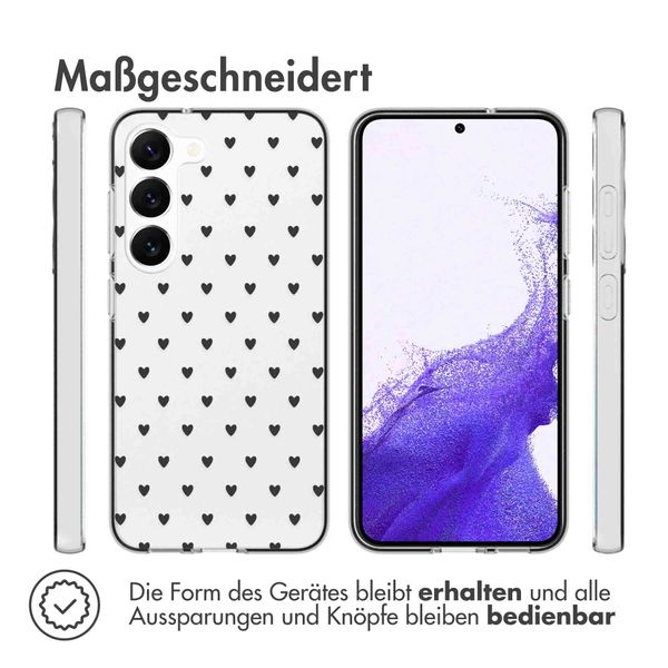 imoshion Design Hülle für das Samsung Galaxy S23 - Herzen - Schwarz