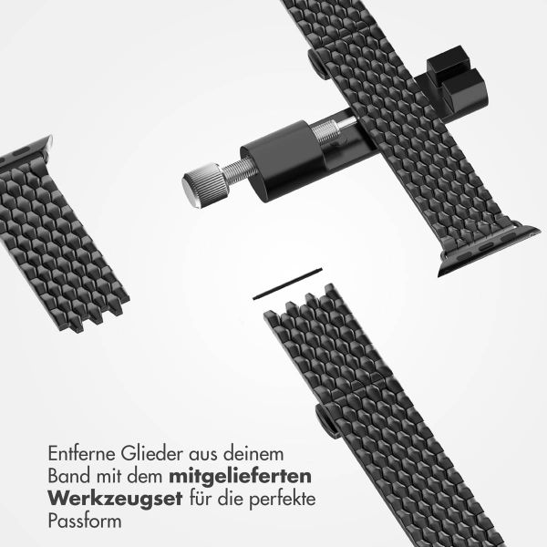 Selencia Drachenarmband aus Stahl für das  Apple Watch Series 1 t/m 11 / SE / Ultra (44/45/46/49 mm) - Schwarz
