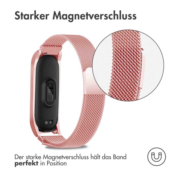 imoshion Magnetisches Milanaise Armband für das  Xiaomi Mi Band 5 / 6 - Rosa