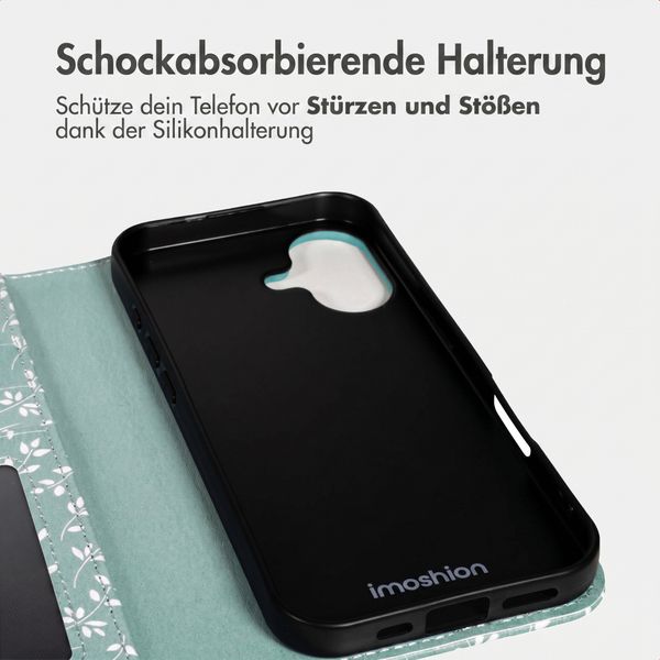 imoshion Design Klapphülle Apple iPhone 17 - Smoke Green Flowers