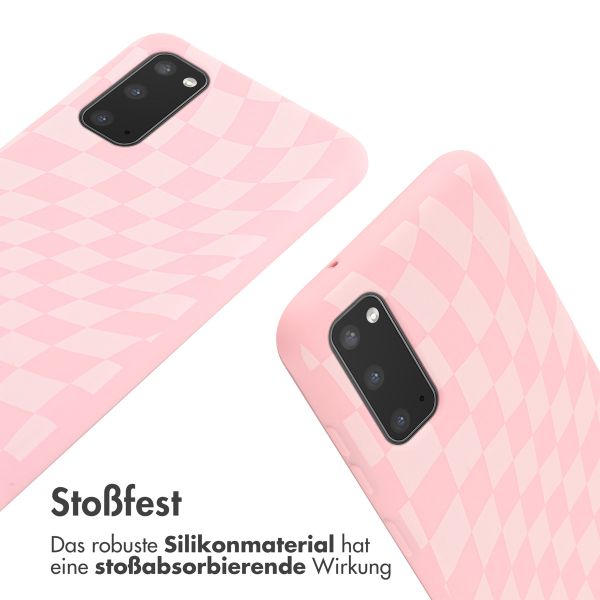 imoshion Silikonhülle design mit Band für das Samsung Galaxy S10 - Retro Pink