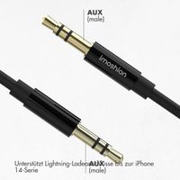 imoshion ﻿AUX-Kabel - 3,5 mm/Kabel für Audiobuchse- Stecker auf Stecker - 1 Meter - Schwarz