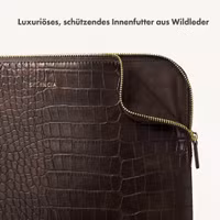 Selencia Croco Laptop Hülle 13 Zoll - Laptop Sleeve - Choco Brown