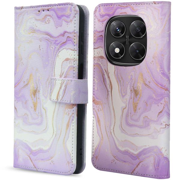 imoshion Design Klapphülle Xiaomi Redmi Note 14 Pro (5G) - Purple Marble