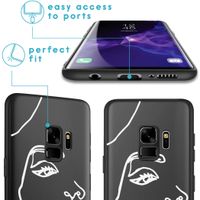 imoshion Design Hülle Samsung Galaxy S9 - Abstraktes Gesicht - Weiß