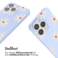 imoshion Silikonhülle design mit Band für das iPhone 15 Pro - Lila Flower Distance