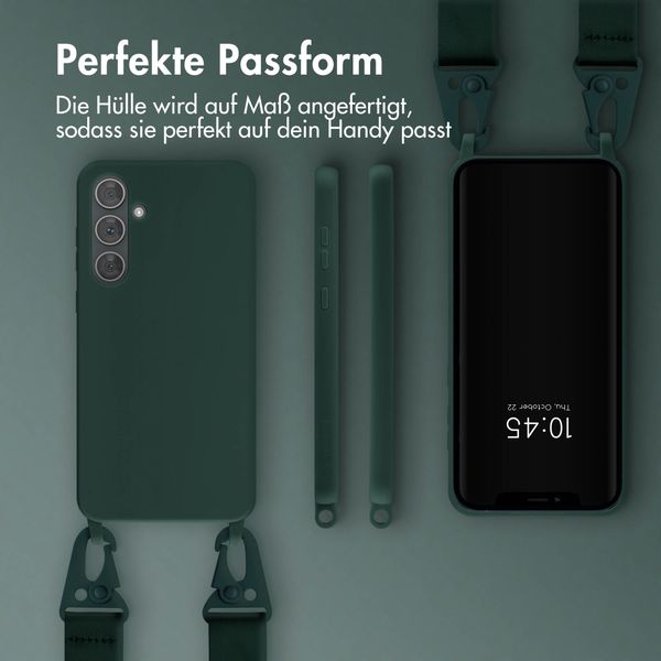 Selencia SilikonHülle mit abnehmbarem Band Samsung Galaxy A35 - Dunkelgrün