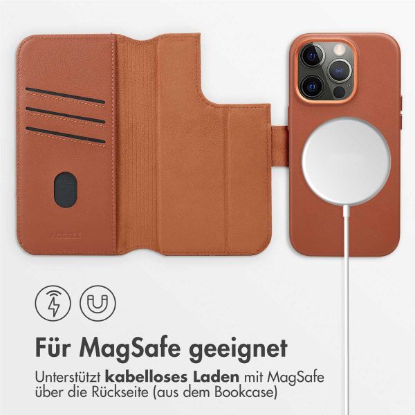 Accezz 2-in-1 Klapphülle aus Leder mit MagSafe iPhone 14 Pro - Sienna Brown