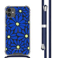 imoshion Design Hülle mit Band für das iPhone 11 - Cobalt Blue Flowers Connect