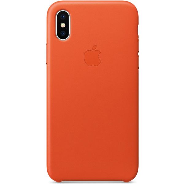 Apple Leder-Case Bright Orange für das iPhone X