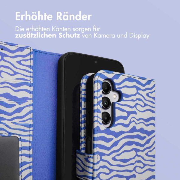 imoshion Design Klapphülle Samsung Galaxy A14 (5G/4G) - White Blue Stripes