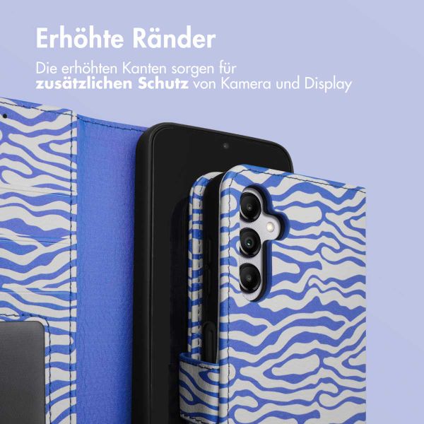 imoshion ﻿Design Klapphülle für das Samsung Galaxy A14 (5G/4G) - White Blue Stripes