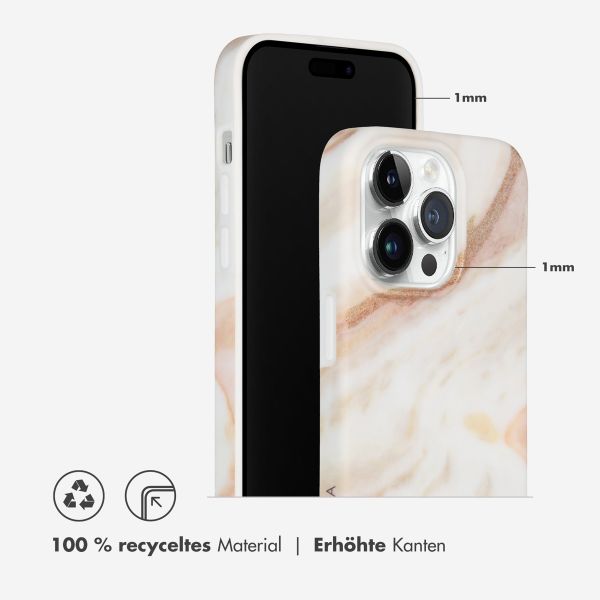 Selencia Aurora Fashion Back Case für das iPhone 14 Pro - ﻿Strapazierfähige Hülle - 100 % recycelt - Weißer Marmor