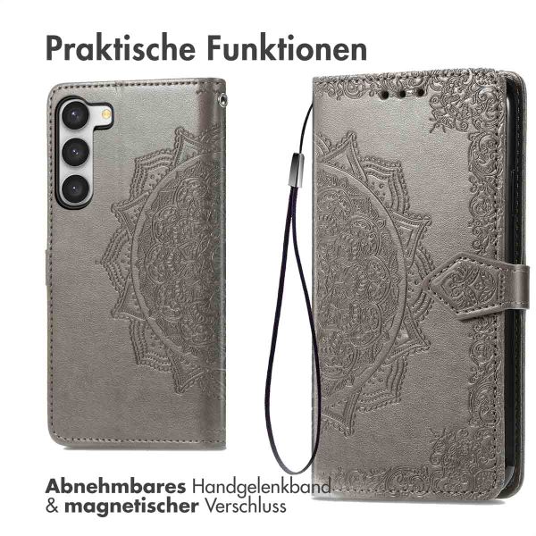 imoshion Mandala Klapphülle Samsung Galaxy S23 Plus - Grau