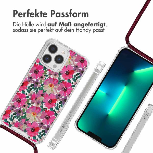 imoshion Design Hülle mit Band Apple iPhone 13 Pro - Flower Water