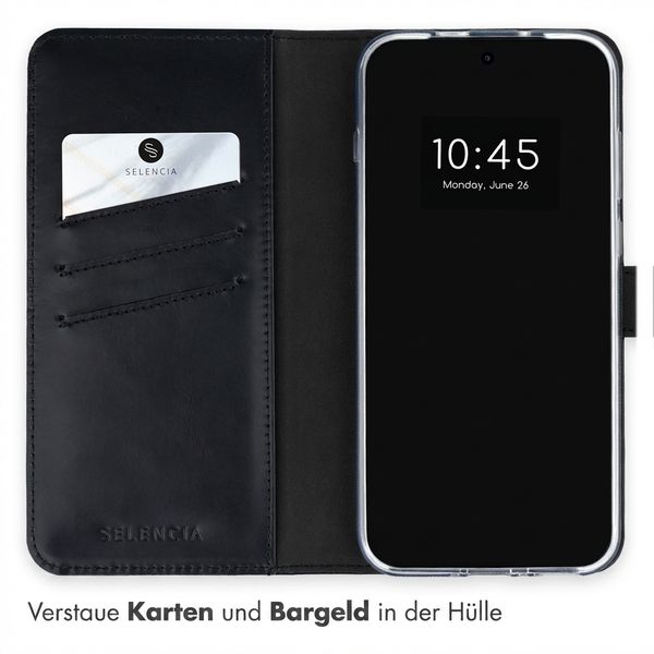 Selencia Echtleder Klapphülle OnePlus 15 - Schwarz