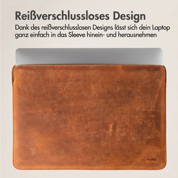 Accezz Leather Laptop Hülle Apple MacBook 13 Zoll - Laptop Sleeve - Cognac