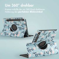 imoshion 360° drehbare Design Klapphülle Samsung Galaxy Tab S9 11.0 Zoll - Flowers
