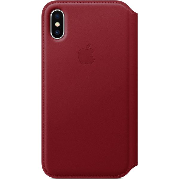 Apple Leather Folio Klapphülle Red für das Apple iPhone X / Xs