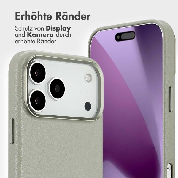 Accezz 2-in-1 Klapphülle aus Leder mit MagSafe Apple iPhone 17 Pro Max - Light Grey