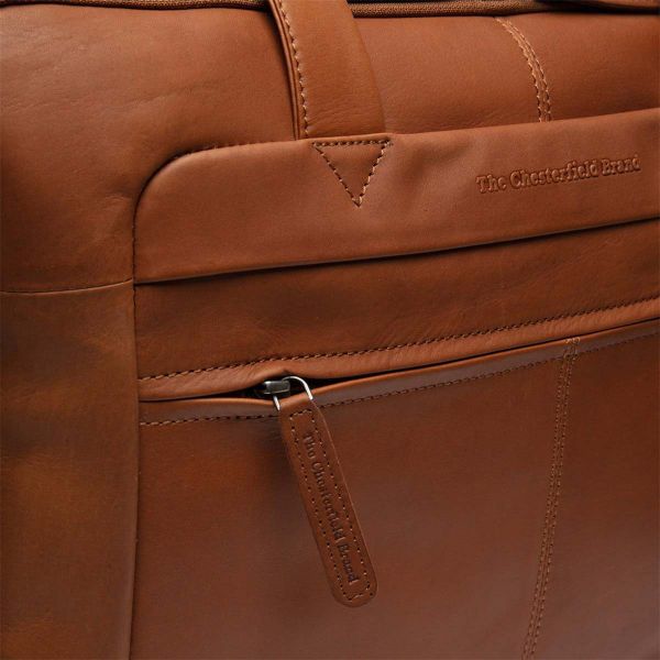 The Chesterfield Brand Ryan Laptoptasche 17 Zoll - Echtes Leder - Cognac