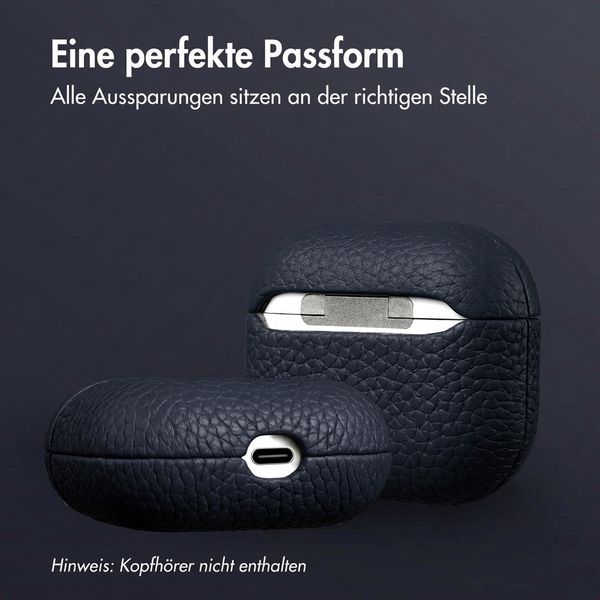 Accezz Echtleder Case  Apple Airpods 3 - Dunkelblau