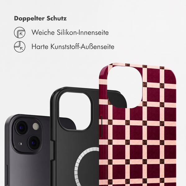 Selencia Vivid Rückabdeckung mit MagSafe Apple iPhone 13 - Check This Burgundy