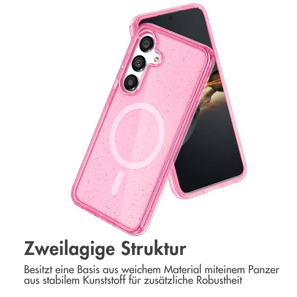 imoshion Sparkle Back Cover mit MagSafe für das Samsung Galaxy S25 - Glitzer Rosa