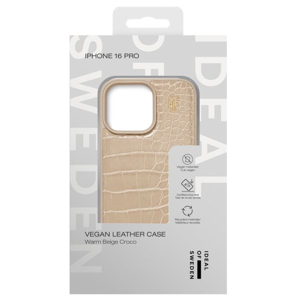 iDeal of Sweden Vegan Leather Back Cover für das iPhone 16 Pro - Warm Beige Croco