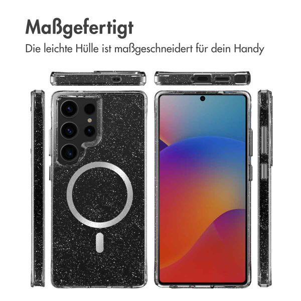 imoshion Klare Glitter Backcover mit MagSafe Samsung Galaxy S25 Ultra - Silber