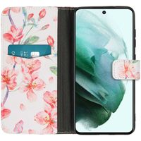 imoshion Design TPU Klapphülle Samsung Galaxy S21 FE - Blossom Watercolor White